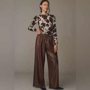 Anthropologie Chocolate Wide-Leg Pants
